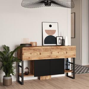 Comoda ML25 - A, pin atlantic/negru, PAL melaminat/metal, 139x43x84 cm
