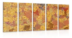 Tablou 5-piese abstract în stilul lui G. Klimt