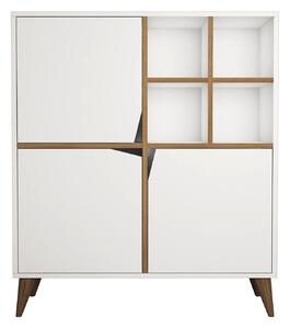 Dulap baie PULSE, alb/nuc, PAL melaminat, cu 3 usi, 100x30x115 cm