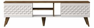 Comoda TV Egg, stejar/alb, PAL melaminat, 180x35x53 cm
