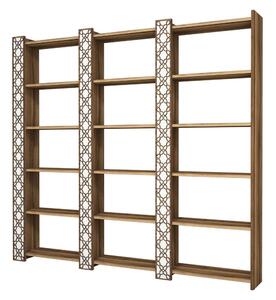 Biblioteca CITY 3, alb/alun, PAL melaminat, 185x24x170 cm