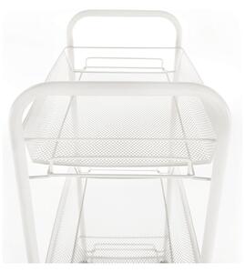 Carucior de servire JARON, alb, metal/plastic, 48x27x77 cm