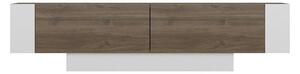 Comoda TV Matera, stejar inchis/alb, PAL melaminat, 150x32x42 cm