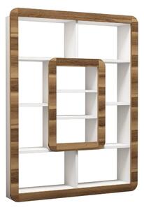 Biblioteca ORKIDE, alb/nuc, PAL melaminat, 108x22x140 cm