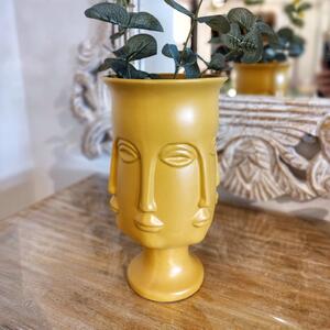 Vaza Faces din ceramica portocalie 26 cm