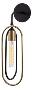 Lampa perete CERCO 3151, negru/auriu, metal, 14x17x45 cm