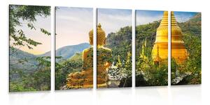 Tablou 5-piese vedere la Buddha de aur