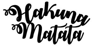 Decoratiune perete HAKUNA MATATA, negru, metal, 70x45 cm