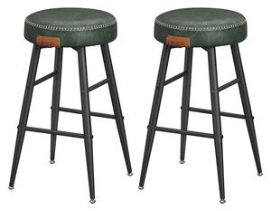 Set 2 scaun de bar , design modern , verde inchis | VASAGLE