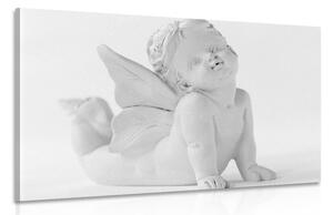 Tablou alb-negru statuie drăguță de înger
