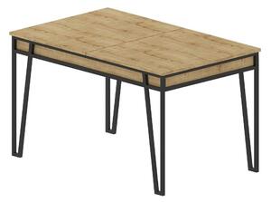 Masa extensibila 855DTE4604, stejar/negru, PAL melaminat/metal, 132/17