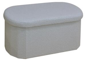 Bancuta hol cufar cu depozitare Ottoman Otto boucle Ivoar 76x38x38 cm