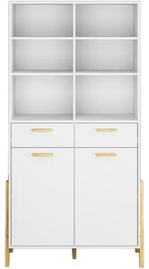 Biblioteca BELLE, alb, PAL laminat, 103x41x197 cm