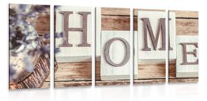 Tablou 5-piese litere HOME