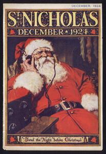 American School, - Artă imprimată Santa Claus listening to the radio, (26.7 x 40 cm)