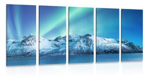 Tablou 5-piese aurora polară arctică