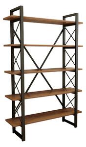 Etajera living NERO ELIT, nuc/negru, PAL melaminat, 90x34x180 cm