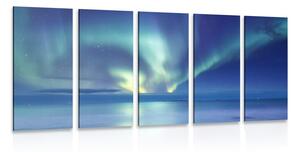 Tablou 5-piese aurora polară deasupra oceanului