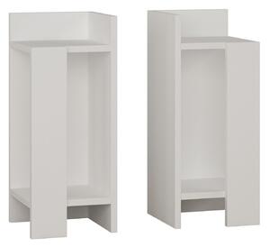 Set 2 noptiere Elos, alb, PAL melaminat, 25x27x60 cm