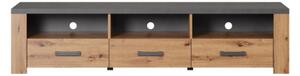 Comoda TV FOLLOW, stejar artizanal/gri, PAL, 180X43X50 cm