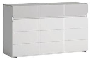 Comoda ALBI, alb, PAL, cu 3 usi si 3 sertare, 126x41.6x77 cm
