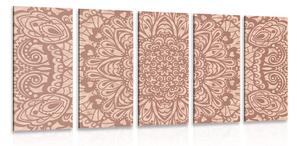 Tablou 5-piese Mandala florală