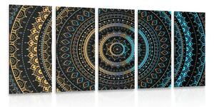 Tablou 5-piese Mandala cu modelul de soare