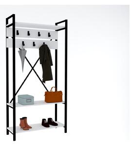 Mobilier hol ALFA, alb/negru, PAL melaminat, 90x34x180 cm