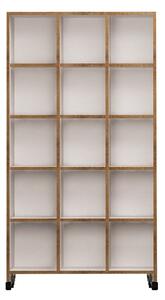 Biblioteca CROTONE, stejar/alb, PAL melaminat, 90x25x166 cm