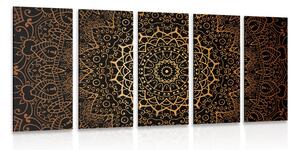 Tablou 5-piese Mandala vintage în stil indian