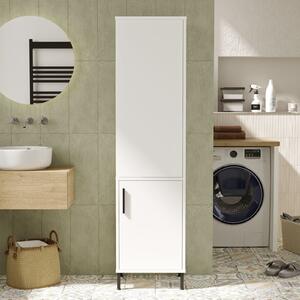 Dulap baie VI1-W, alb, PAL melaminat/metal, cu 2 usi, 45x36x174 cm