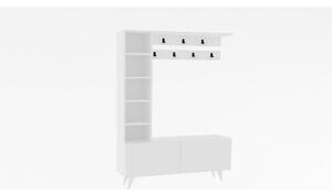 Mobilier hol BAHAR, alb, PAL melaminat, 120x32x162 cm