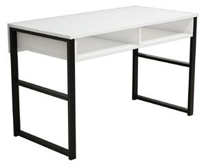 Masa birou MISTO, alb/negru, PAL melaminat/metal, 120x60x75 cm