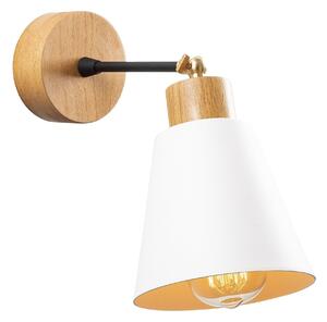 Lampa perete MANAVGAT N-618, stejar/alb, metal/lemn, 14x25x25 cm