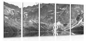Tablou 5-piese ochi de Mare în Tatra în design alb-negru