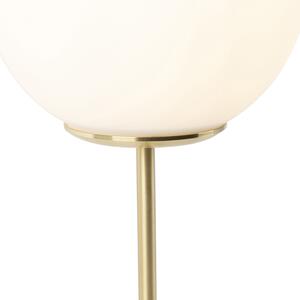 Lampă de masă Art Deco din alamă cu sticlă opală 45,5 cm - Pallon
