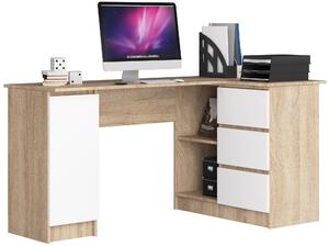 Masă PC de colț Bevin (stejar sonoma + alb) (D). Promo -17%. 1068963