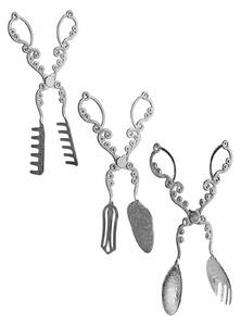 Set 3 clesti bucatarie PLT0419, crom, metal, 22 cm