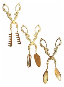 Set 3 clesti bucatarie PLT0418, auriu, metal, 22 cm