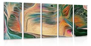Tablou 5-piese abstracție psihedelică