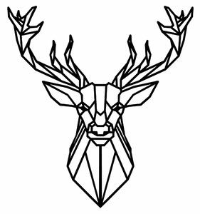 Decoratiune perete DEER4, negru, metal, 60x65 cm