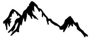 Decoratiune perete MOUNTAIN, negru, metal, 70x45 cm