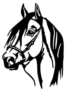 Decoratiune perete HORSE HEAD, negru, metal, 40x55 cm