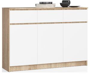 Comodă Kuwait 3D 3D (stejar sonoma + alb). Promo -13%. 1117147