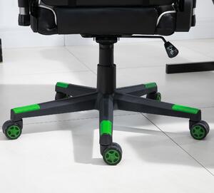 Vinsetto Fotoliu de Gaming cu Inaltime si Spatar Ajustabile, tetiera si perna lombara, verde, 72x54x126-136cm