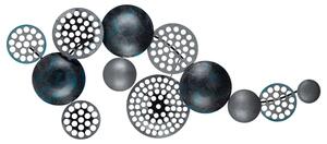 Decoratiune perete BRONTE-CH103-4, gri inchis/albastru, metal, 90x8x42