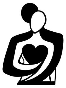 Decoratiune perete LOVE, negru, metal, 70x52 cm