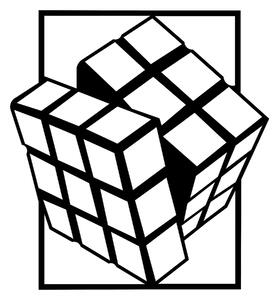 Decoratiune perete RUBIK'S CUBE, negru, metal, 64x69 cm