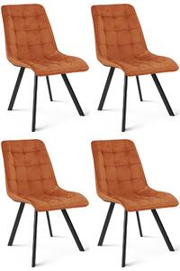 Set 4 Scaune Bucatarie/Dining Spirit Plus Catifea Portocalie