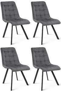 Set 4 Scaune Bucatarie/Dining Spirit Plus Catifea Gri Inchis